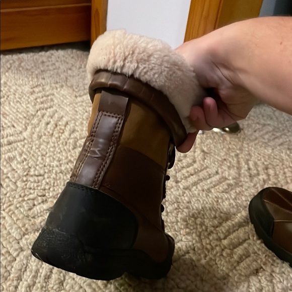 UGG Brown and Black Waterproof Boots with Traction Sole - Picture 5 of 13